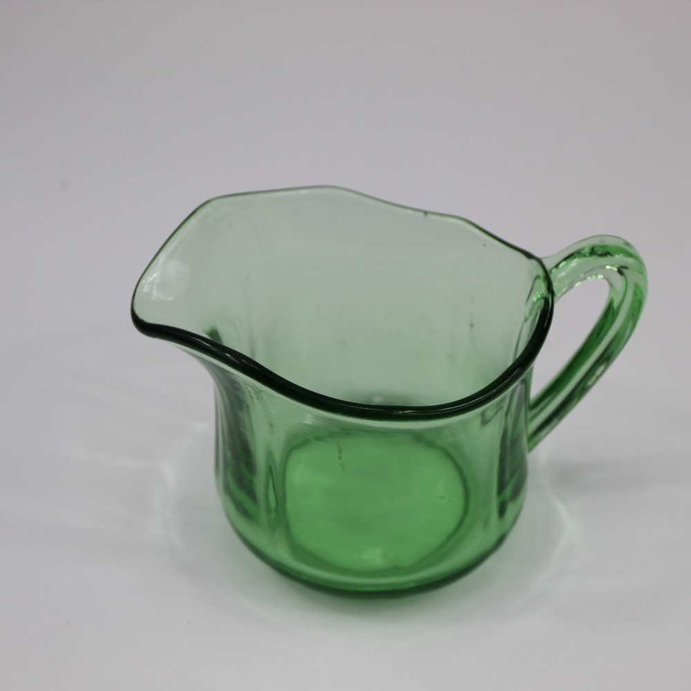 Green Depression Glass Creamer